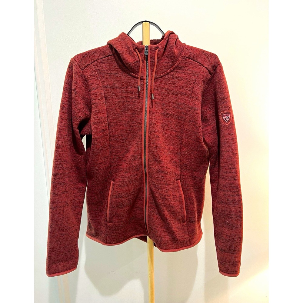 Kuhl Ascendyr Hoody Womens Large Red Heather Full Zip Fleece Jacket 4376